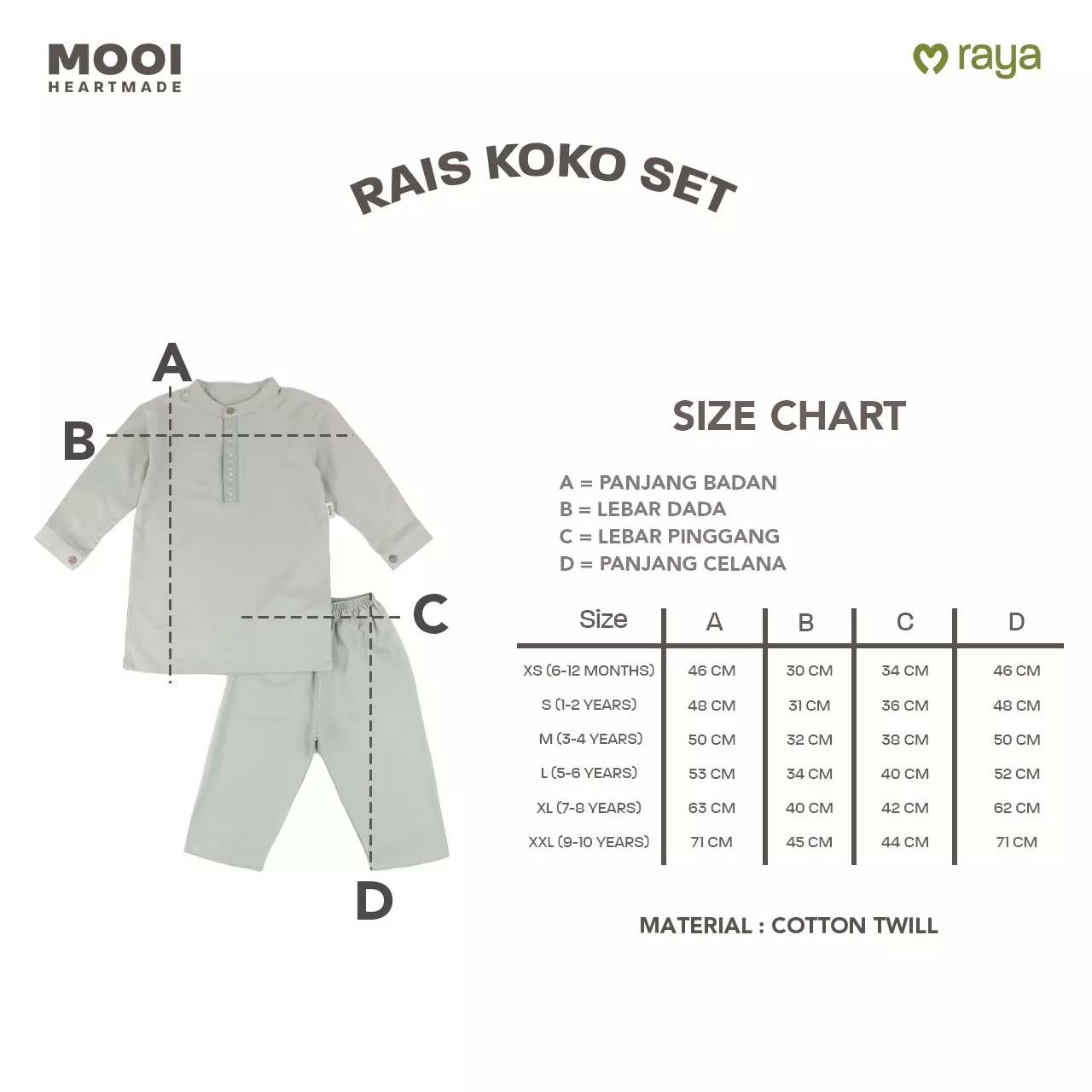 Mooi Rais Koko Set Setelan Koko Anak - Classic Blue