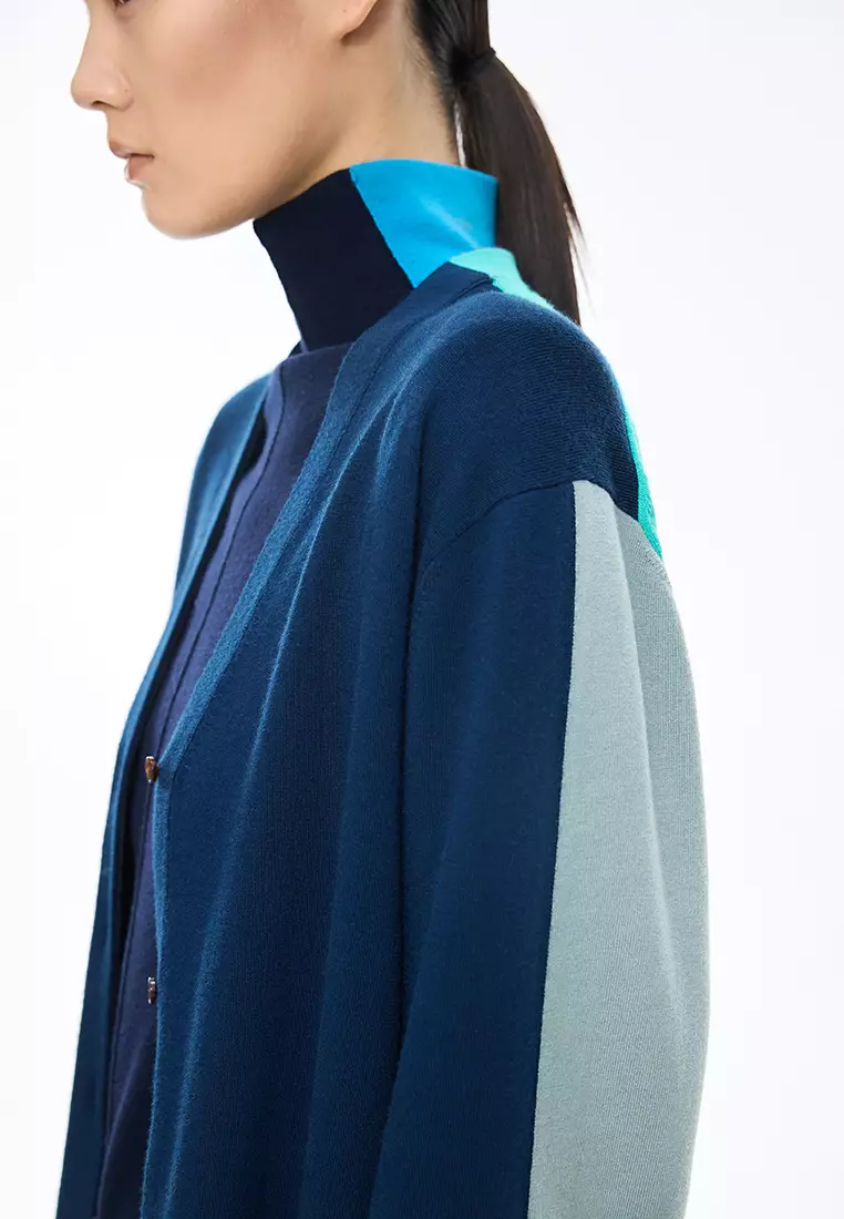 巴素兰羊毛宽松中长款开襟针织衫