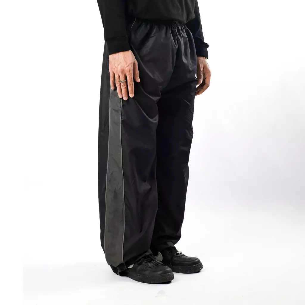 OOTDSUPPLY Trackpant Parachute Circle Black Grey l Celana Panjang Parasut | Longpants Sporty Unisex | TRP-CLN-BGRY
