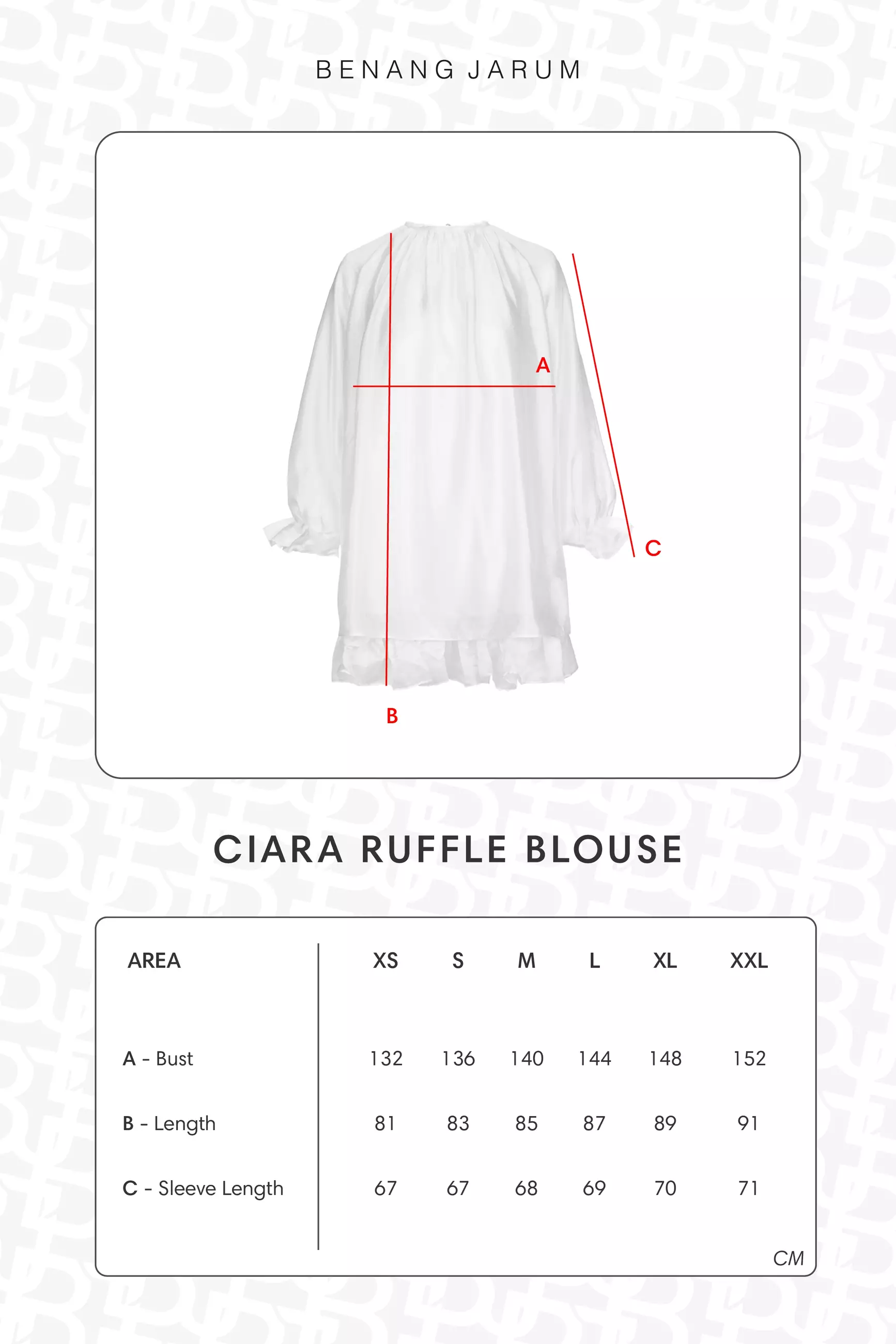 Benang Jarum - Ciara Ruffle Blouse - Pearl Ivory