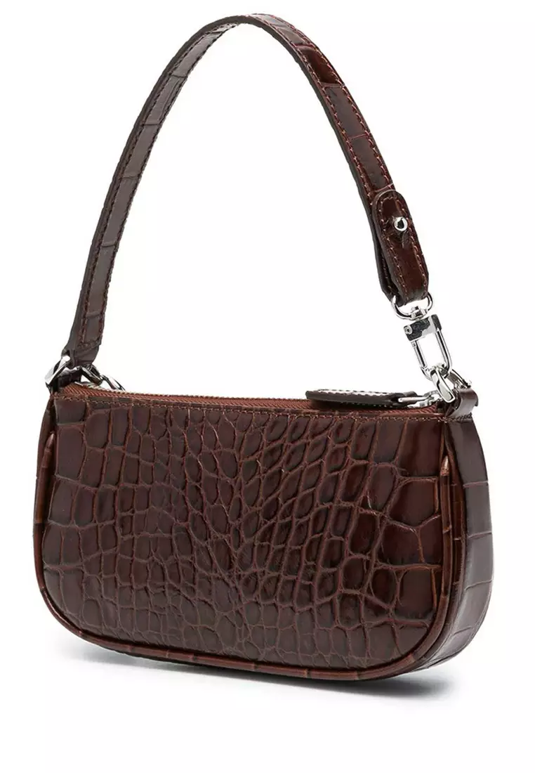 Buy By Far By Far Mini Rachel Croco Embossed Leather Crossbody Bag