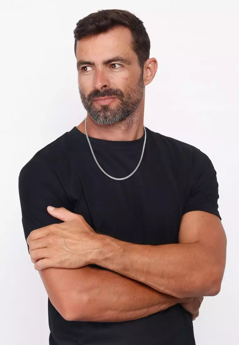 Necklace Men Tank Chain Basic Massive in 925 Sterling Silver
