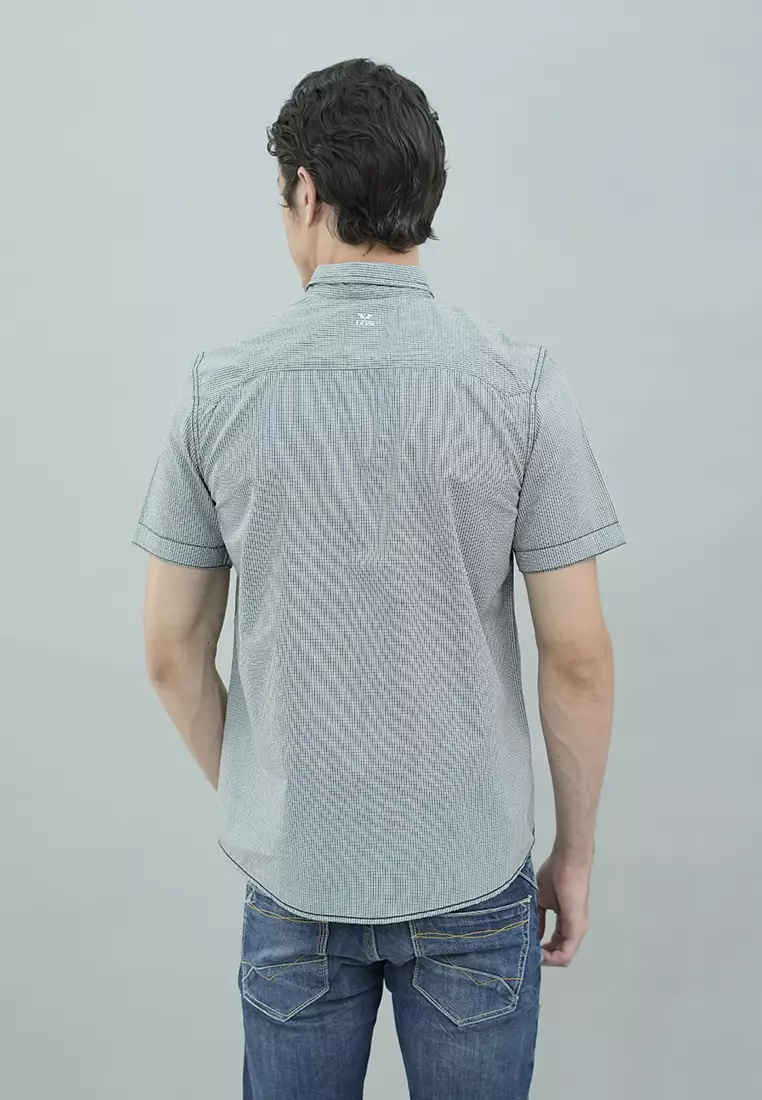 LGS Kemeja Casual Pria Bercorak Warna Abu-Abu JSH.390.S1187F.932.C