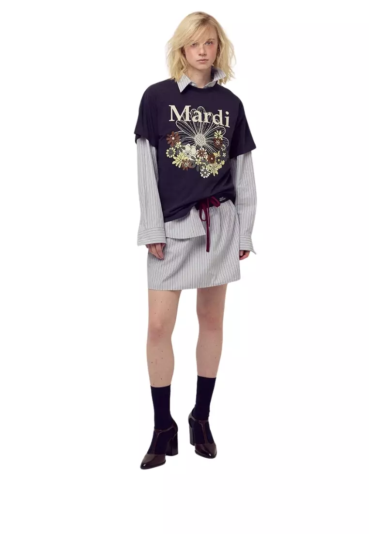 Tshirt Flowermardi Jardin - Navy Ivory