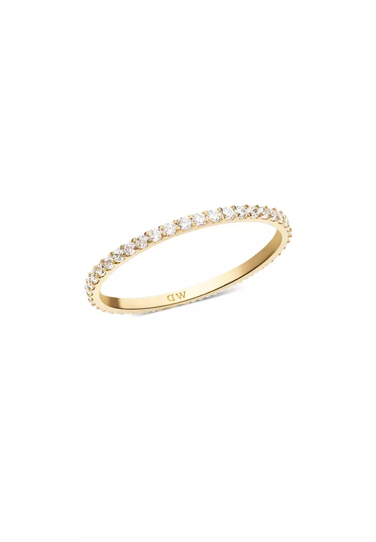 Mirelle Eternity Ring 1.4mm Gold Unisex Ring for women and men stainless steel crystal Ring DW Official Authentic Original Cincin perempuan lelaki DW