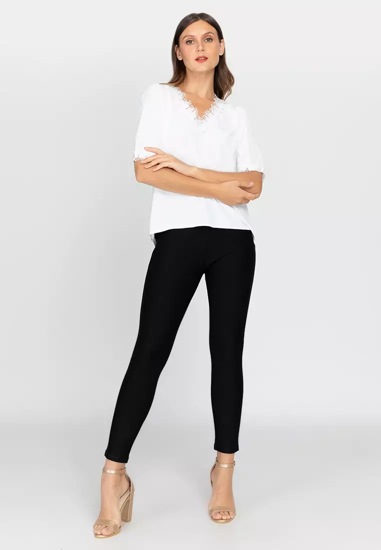 Chiqui Lace Edge V-Neck Top