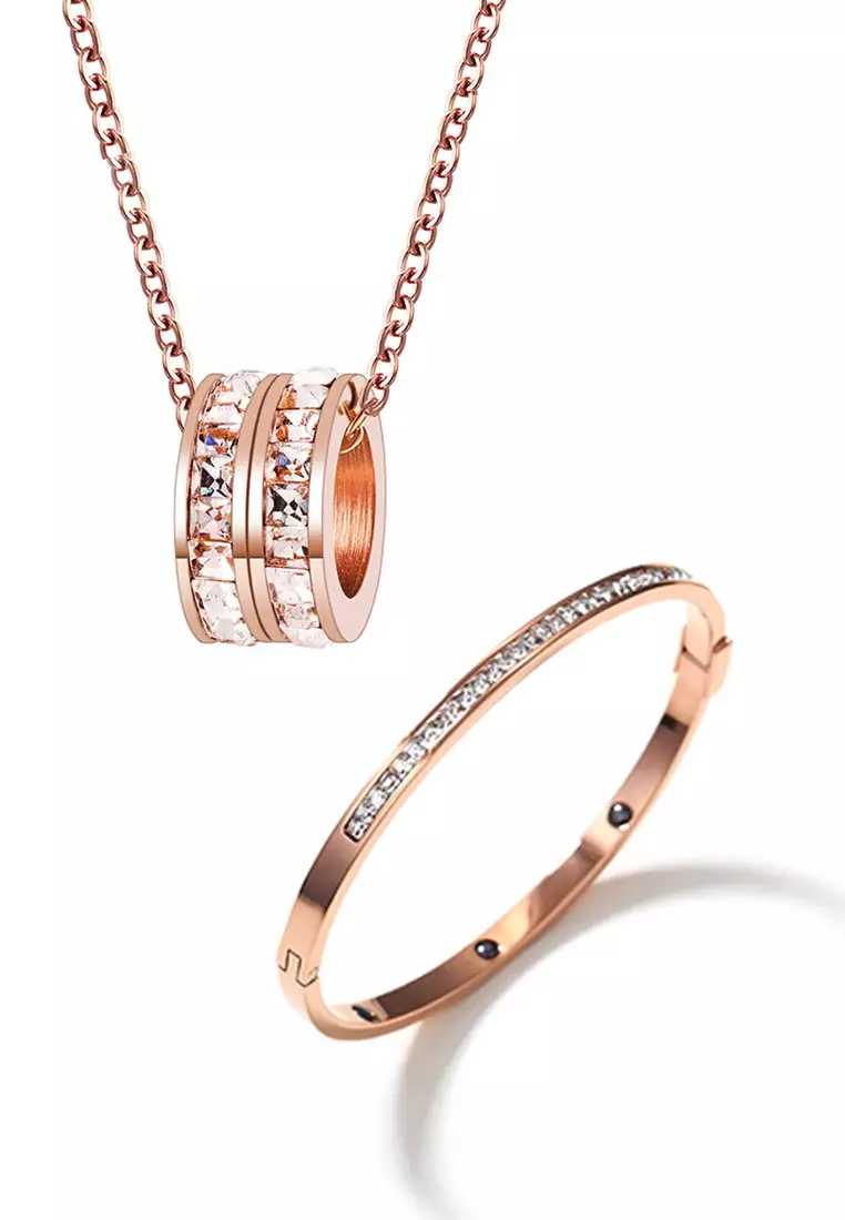 Gold cheap bangle necklace