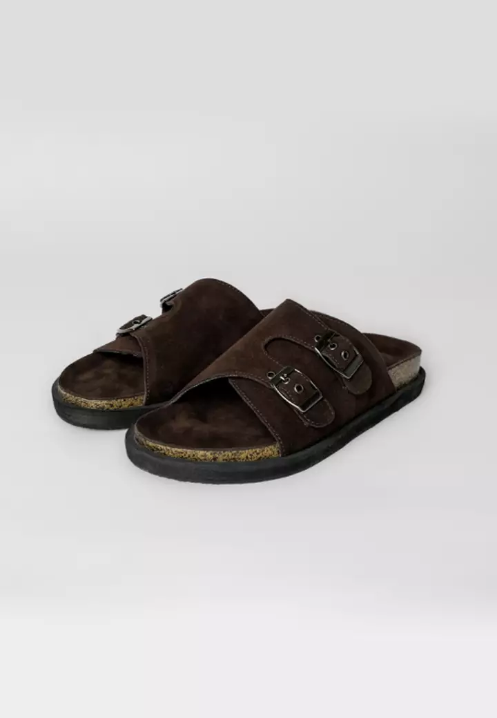 Pamole - Sandal Wanita Kekinian Sendal Cewek Sendal Flat - Aura Series Kopi