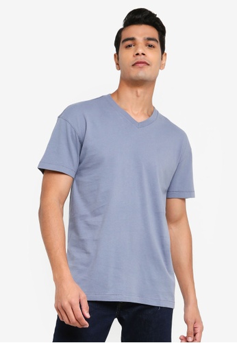 Abercrombie & Fitch grey Essential V-Neck T-Shirt AEA0EAA2B34888GS_1