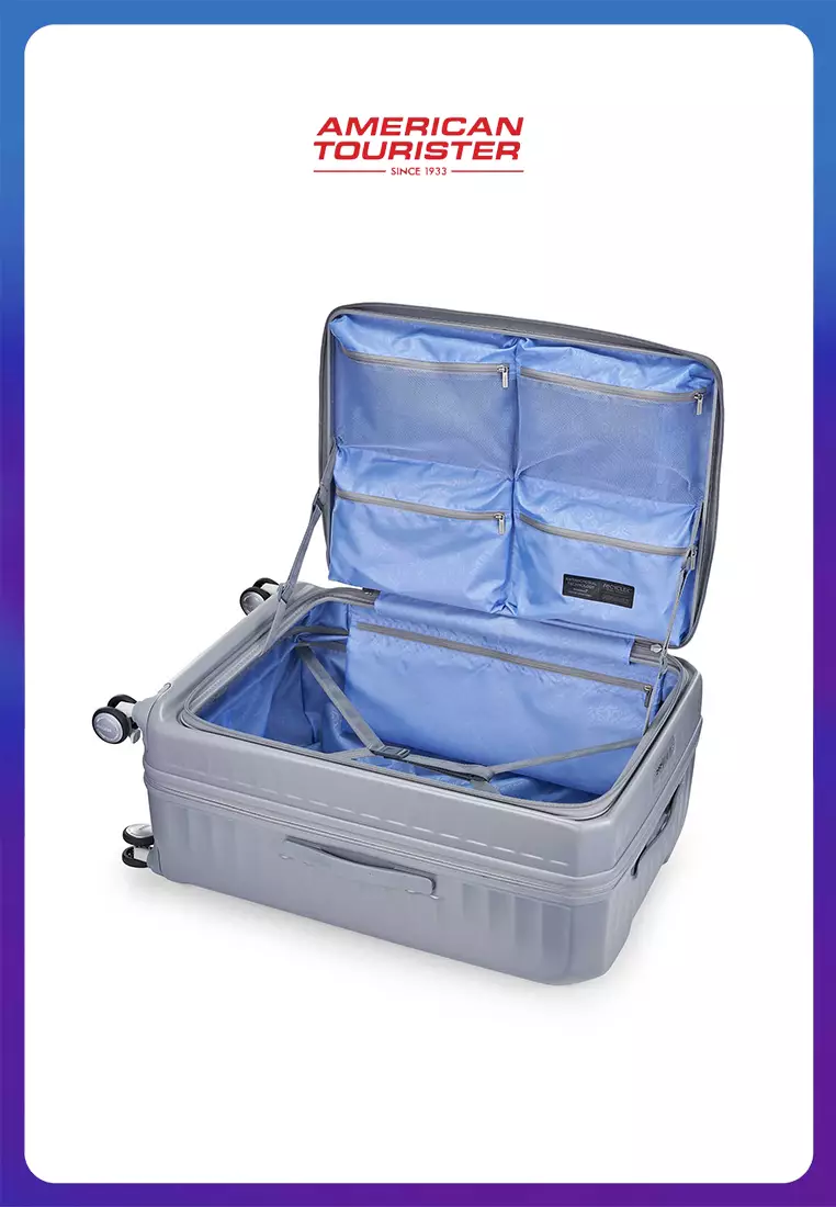American Tourister Koper Hardcase Frontec Large 28 Inch Exp TSA OS - Cool Grey