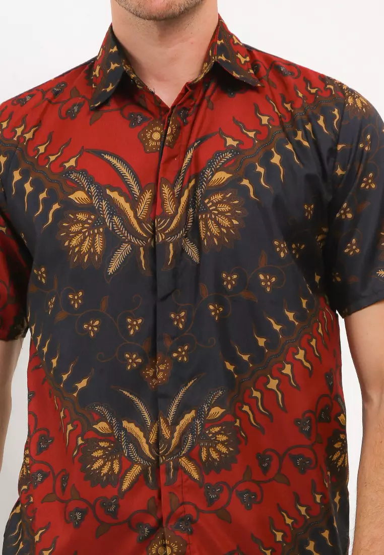 Abhicandra Kemeja Batik Exclusive Premium Pria Casual Modern Lengan Pendek