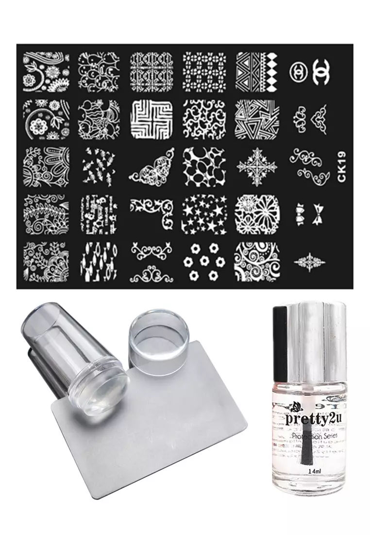 Buy Pretty2u Nail Art Stamp Plate CK19 Set Online | ZALORA Malaysia