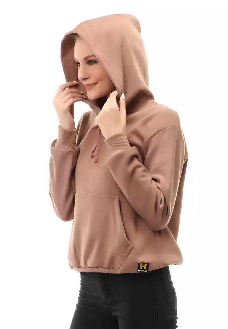 Hardwin Hoodie Jacket Polos Casual Wanita Material Fleece ORIGINAL - Mocca