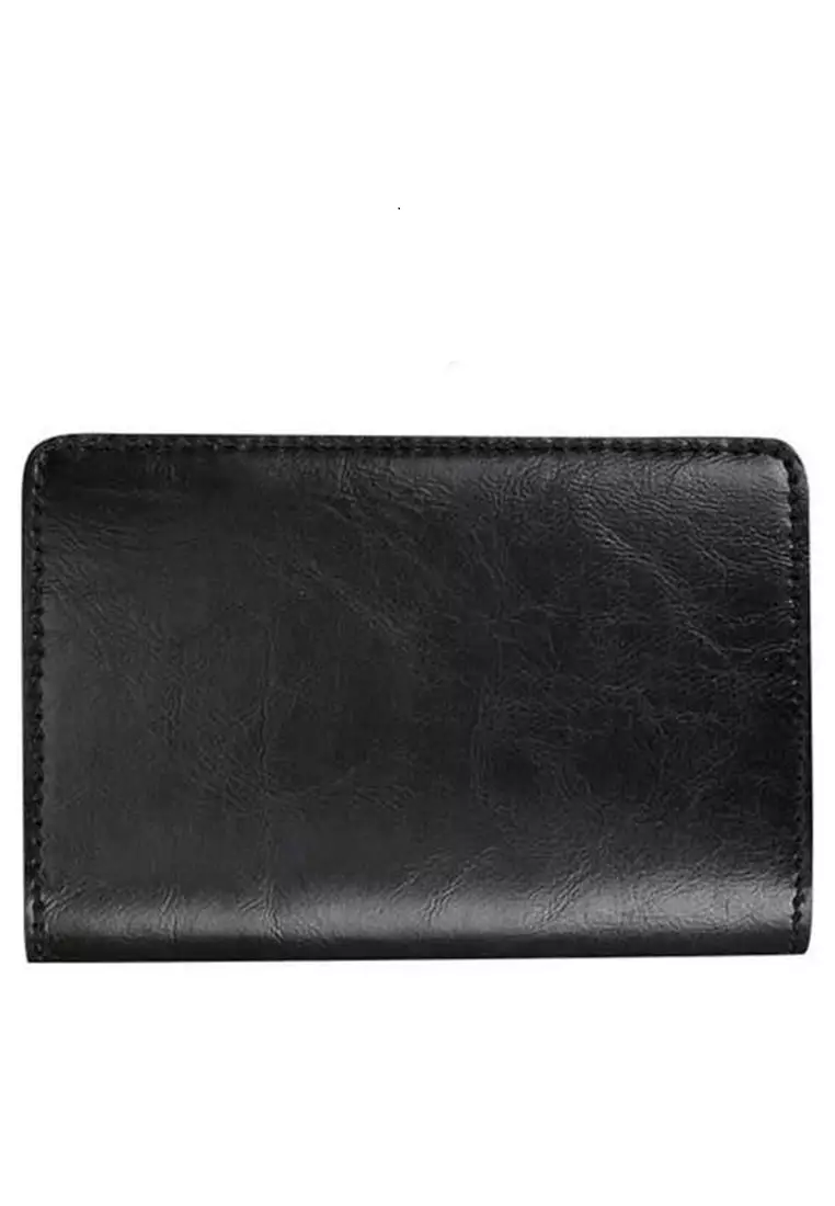 Zackly Dompet Kartu Anti RFID Handmade Design Simple Money Clip Material Leather Kulit ORIGINAL - Black