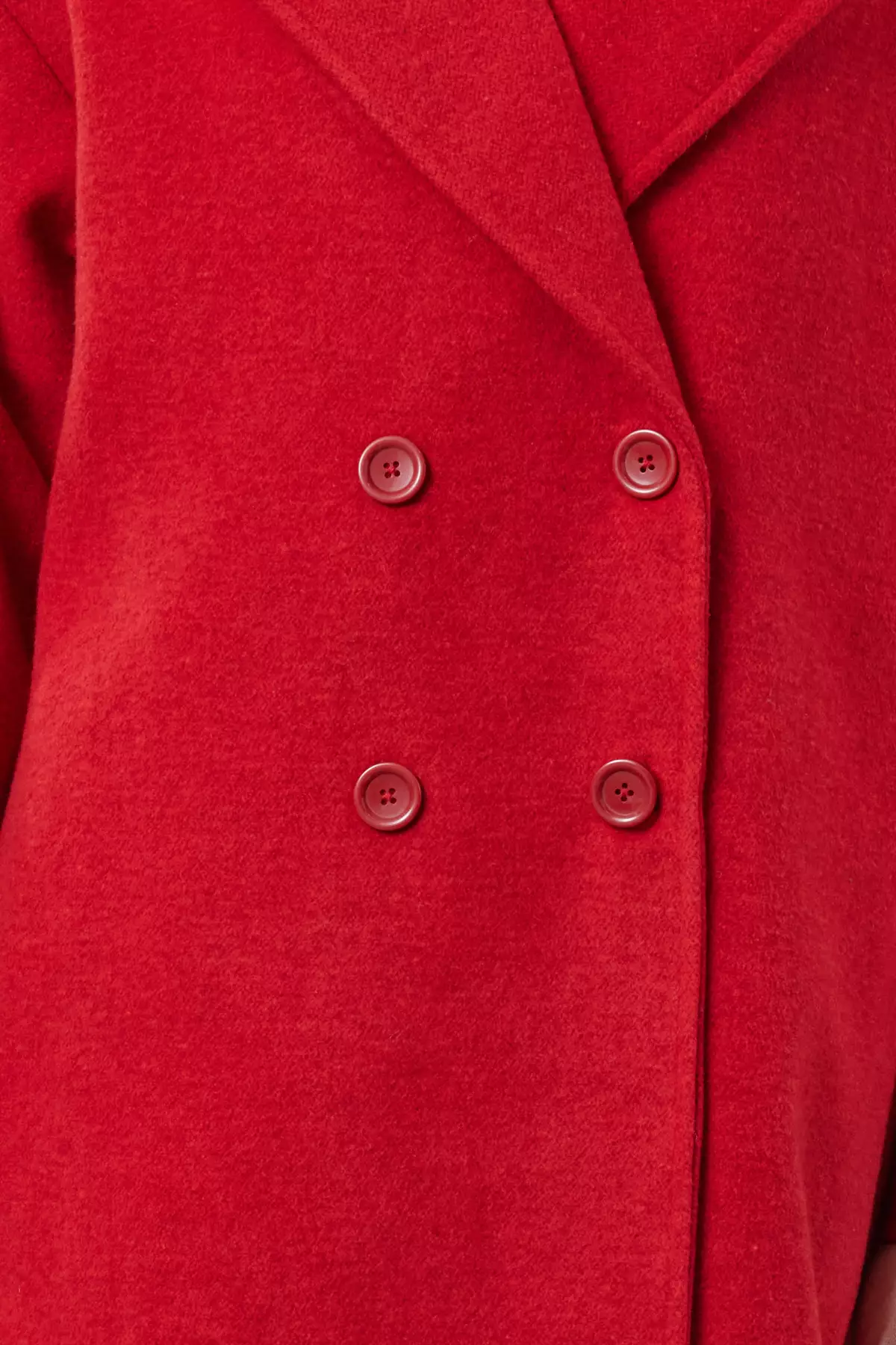 Red Oversize Wide Cut Long Wool Cashmere Coat TWOAW21KB0038