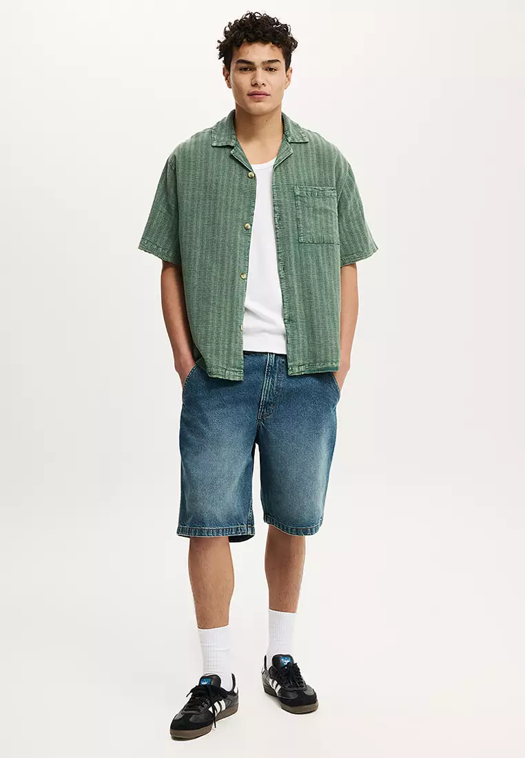 Washed Box Fit Short Sleeve Shirt