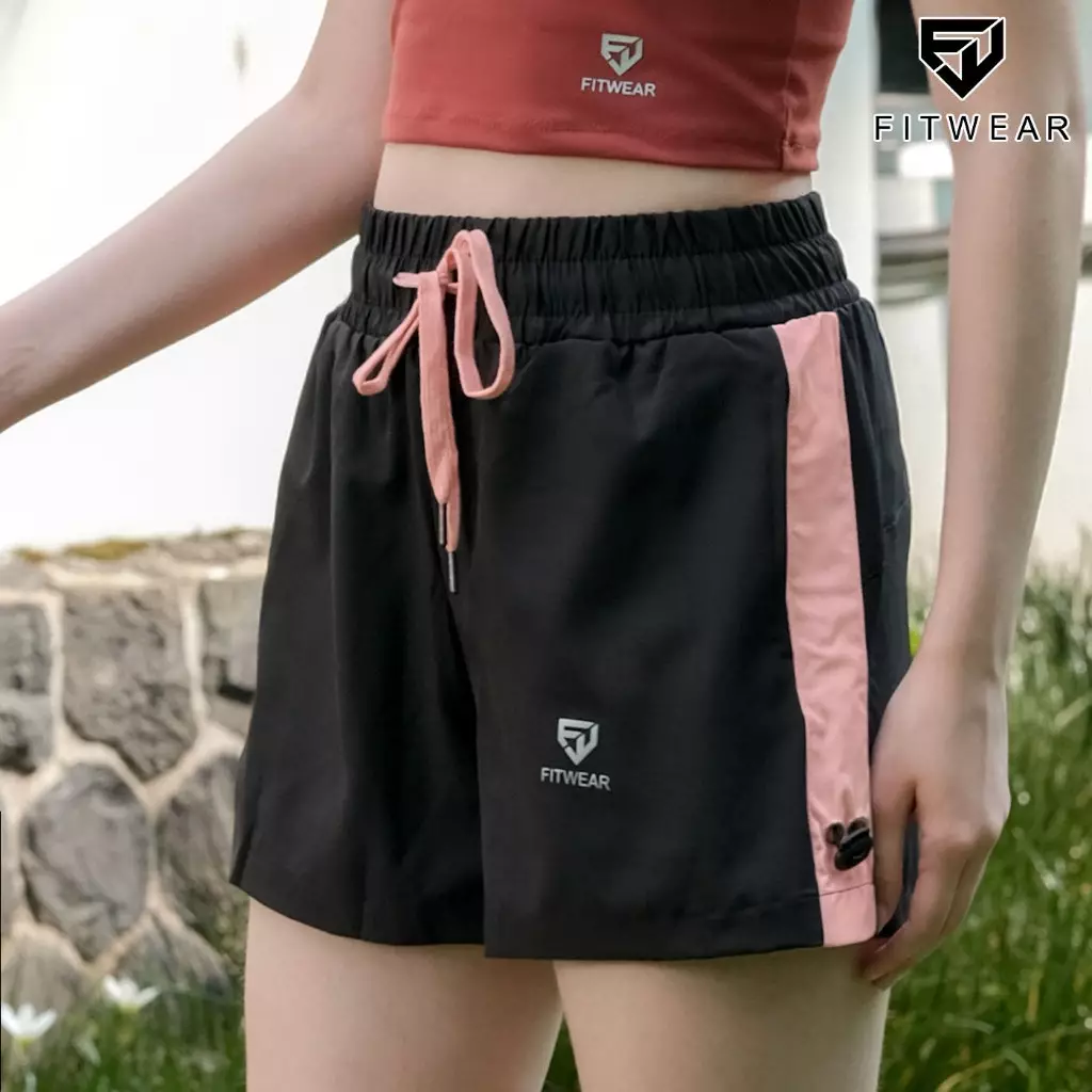 Fitwear - Celana Pendek Big Size Olahraga Wanita VICTORIA LIST MICROFIBRE - LIST PEACH