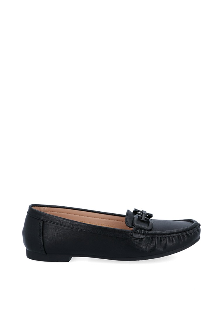 Black Gracie Chain-Link Loafers