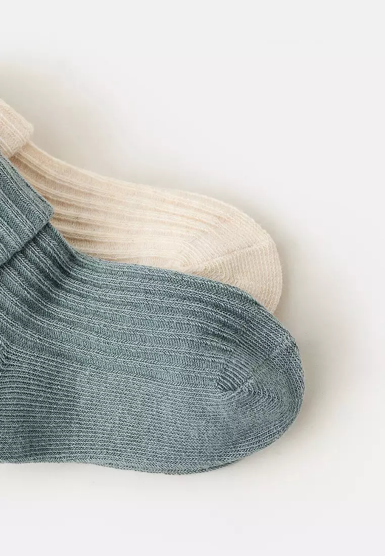 2 Pack Ribbed Socks