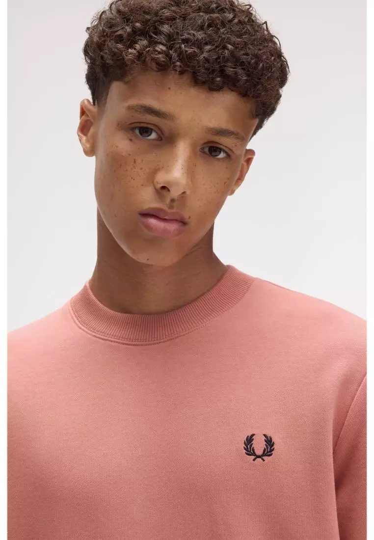 Fred Perry M7535 Crew Neck Sweatshirt (Putty Pink)