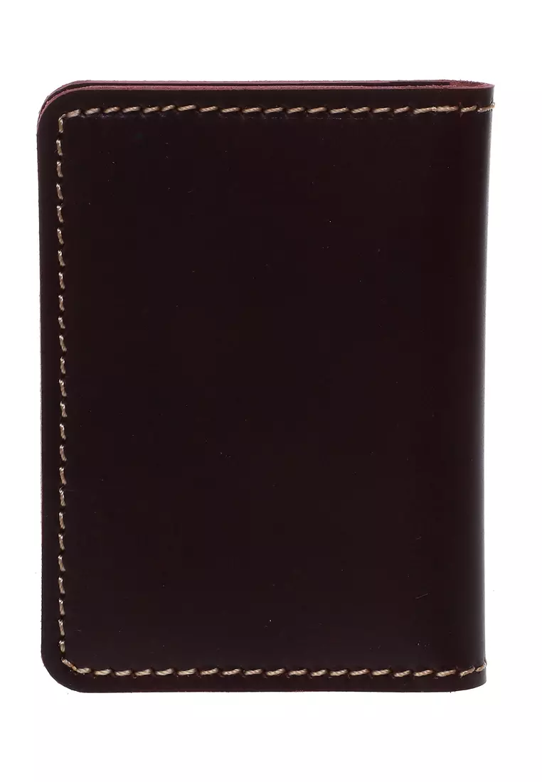 Zackly Card Holder Wallet Kartu Slim Many Slot Handmade Material Genuine Leather 03 ORIGINAL - Red