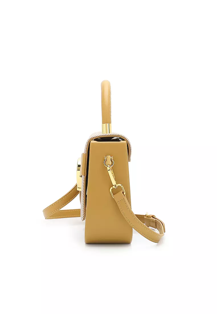 Women's Top Handle Bag / Sling Bag / Crossbody Bag - Yellow