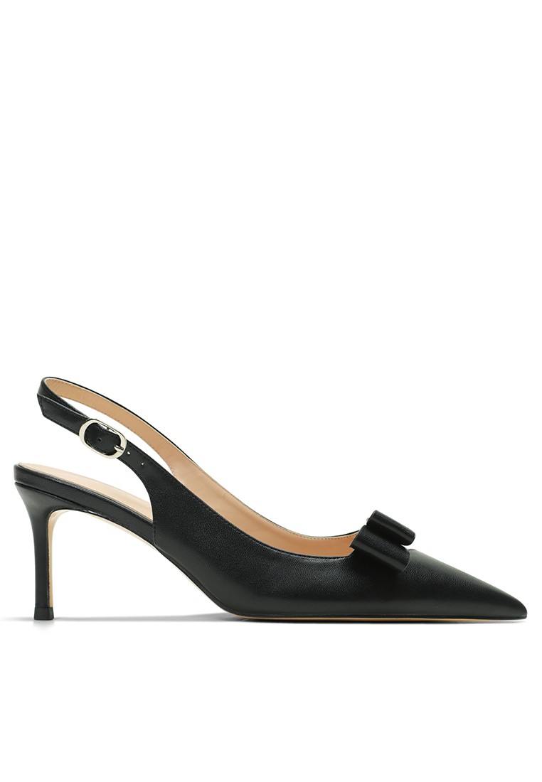 6CM Bow Knot Pointed Slingback Mid Heels HZL287-1
