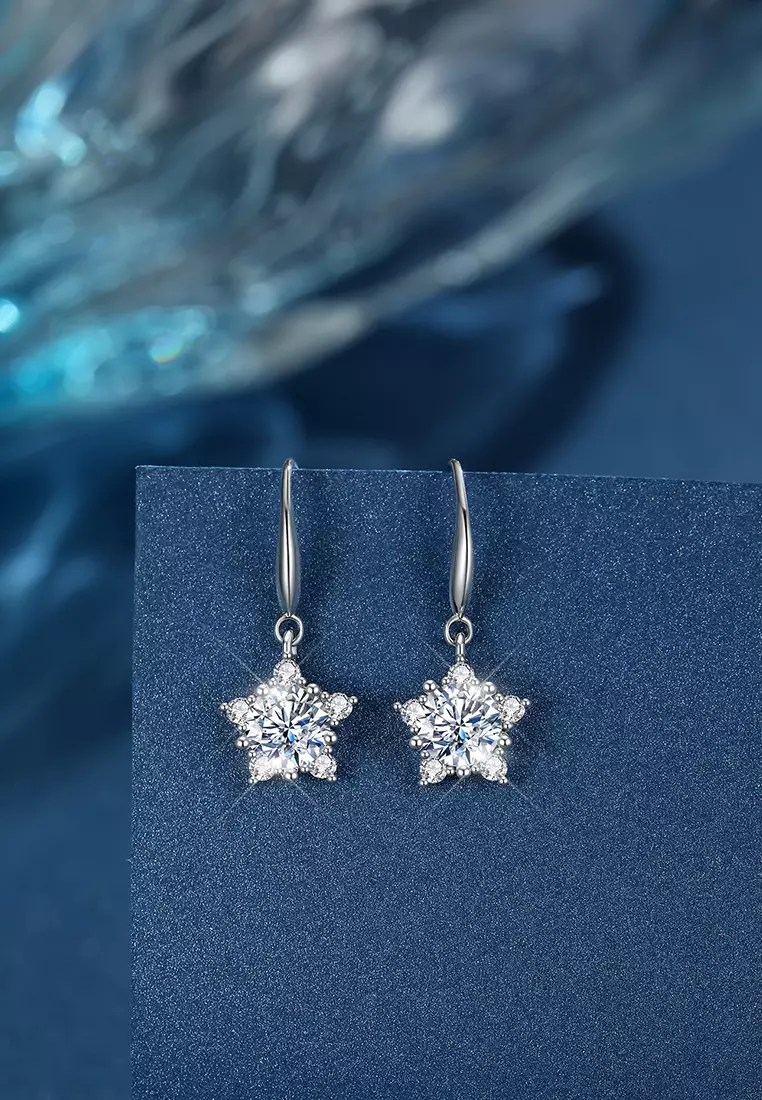 Anting Wanita E001 Berlian Perhiasan Fashion Elegant Antingan Anting Giwang Dilapisi Platinum Earrings