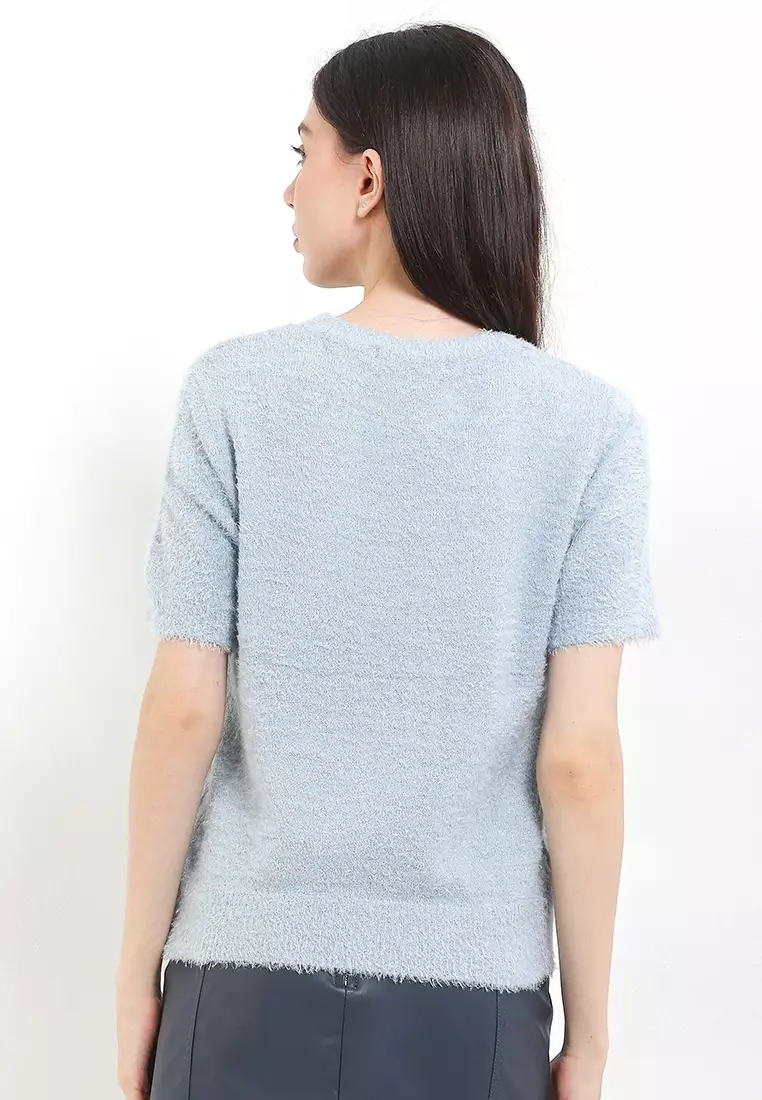 S/S Furry Knit Blouse