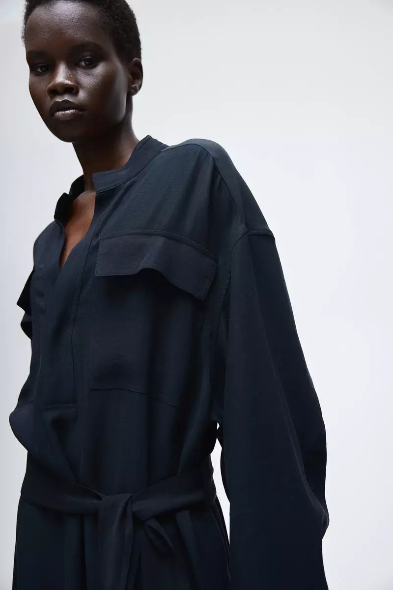 Modal-blend utility dress