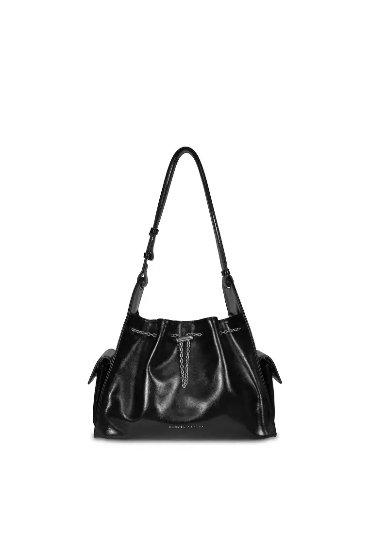 Buy Samuel Ashley Senya Drawstring Leather Bag - Black 2025 Online
