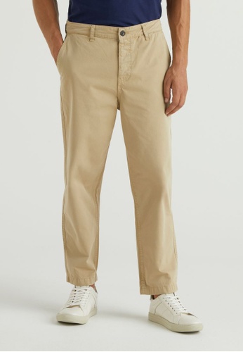 United Colors of Benetton beige Chinos with dropped crotch D134CAA823F30EGS_1