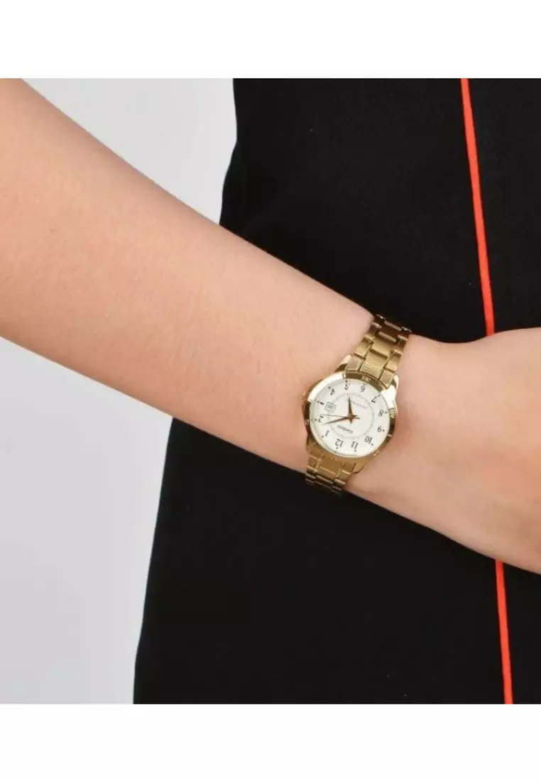 Women's Analog Watch LTP-V004G-7B Stainless Steel Band Gold Watch