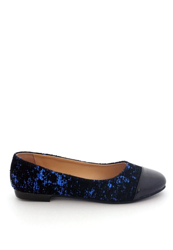 SADIE Blue Black Flatshoes