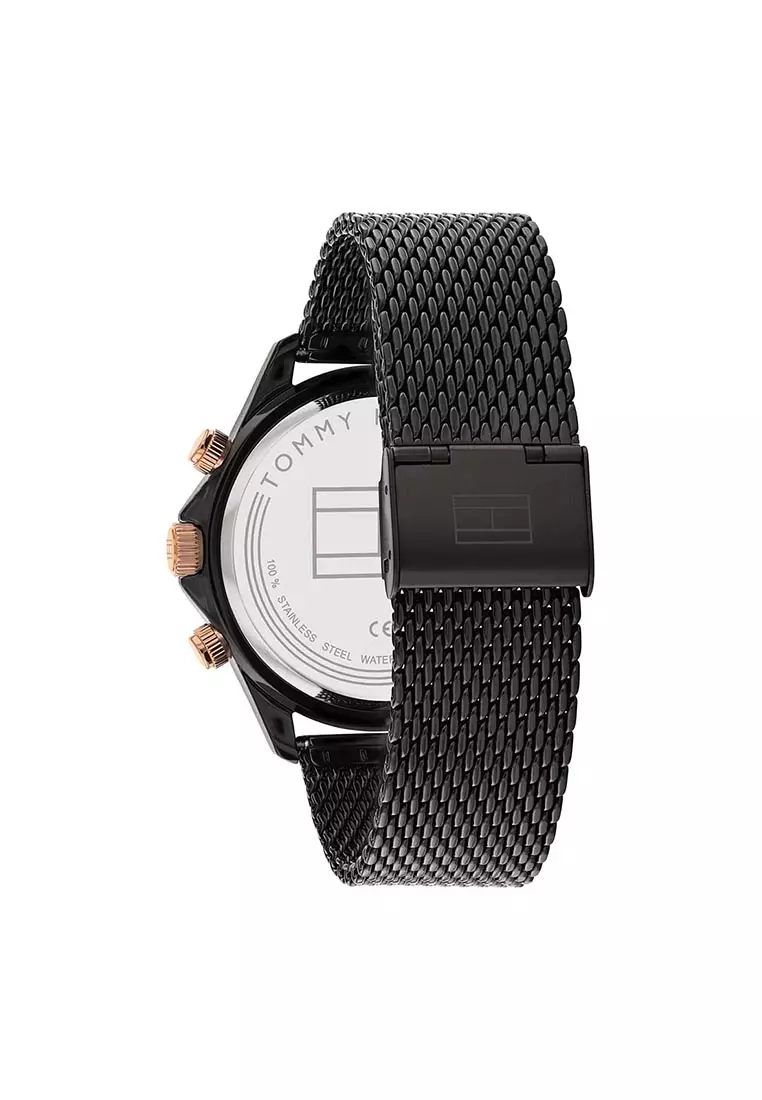Buy Tommy Hilfiger Watches Men s Black Mesh Steel Bracelet and