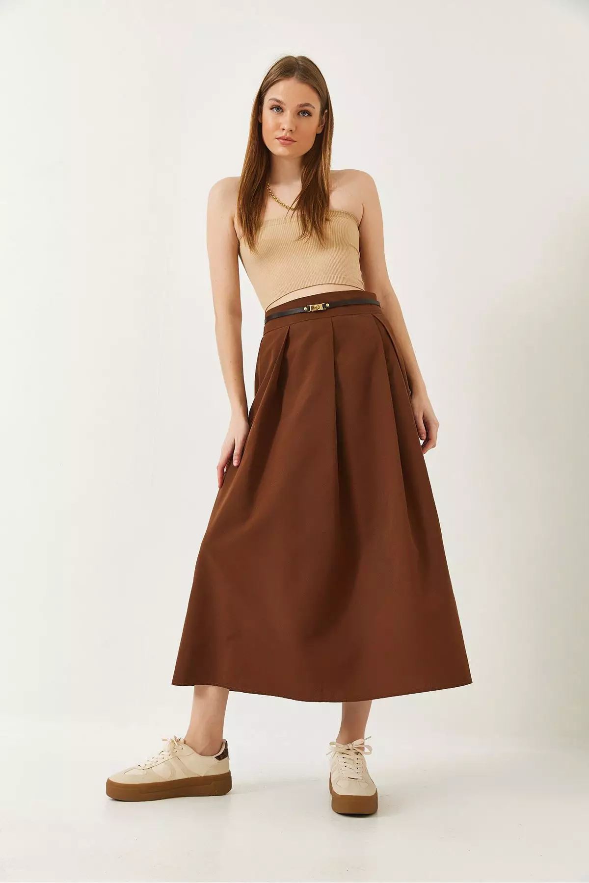 Women's Belted Flared Skirt 5000 60261278