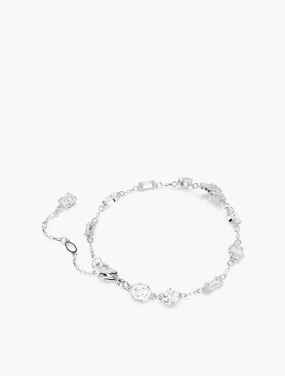 Idyllia Bracelet, Mixed Cuts, Snowflake, White, Rhodium Plated - M - White