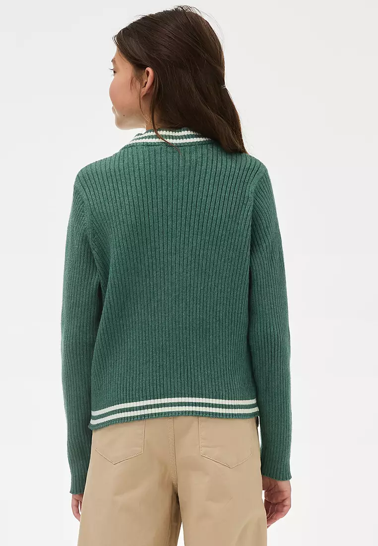 Knitted Zip Through Cardigan