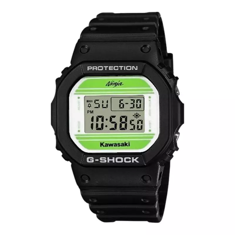 Jam Tangan Pria Casio G-Shock X Kawasaki Ninja DW-5600KAWA22-1PF Digital Dial Black Resin Band