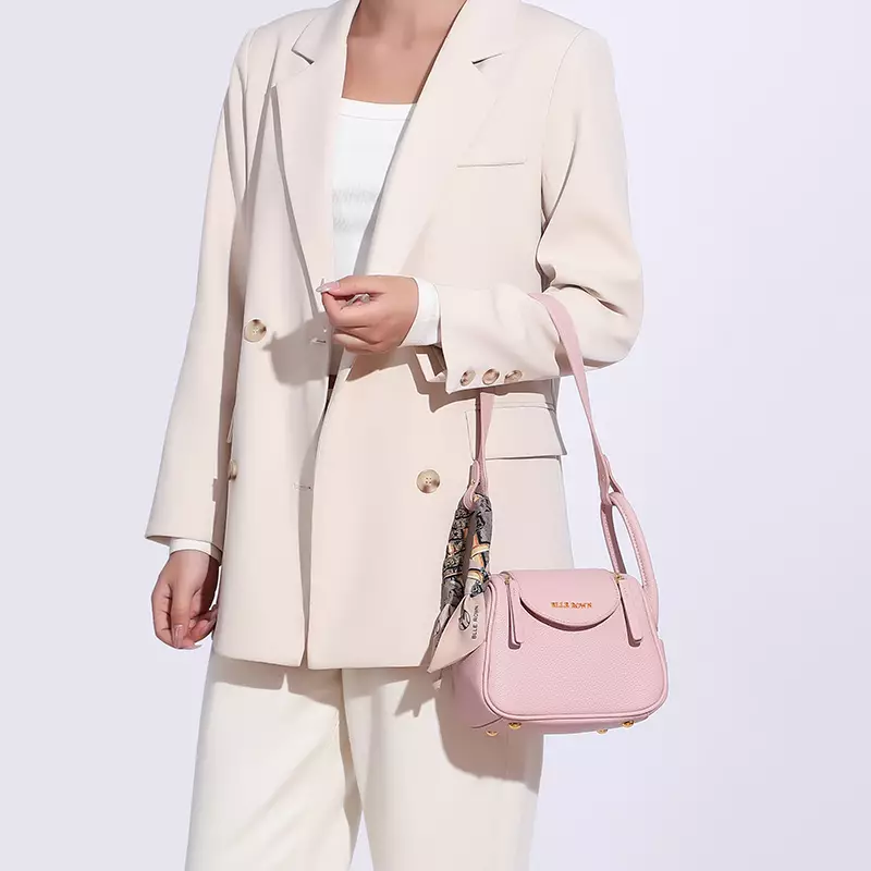 BLLE ROWN Tas Wanita Bentuk Bantal Tas Bahu Tas Selempang Wanita Model Terbaru BR6001-Pink