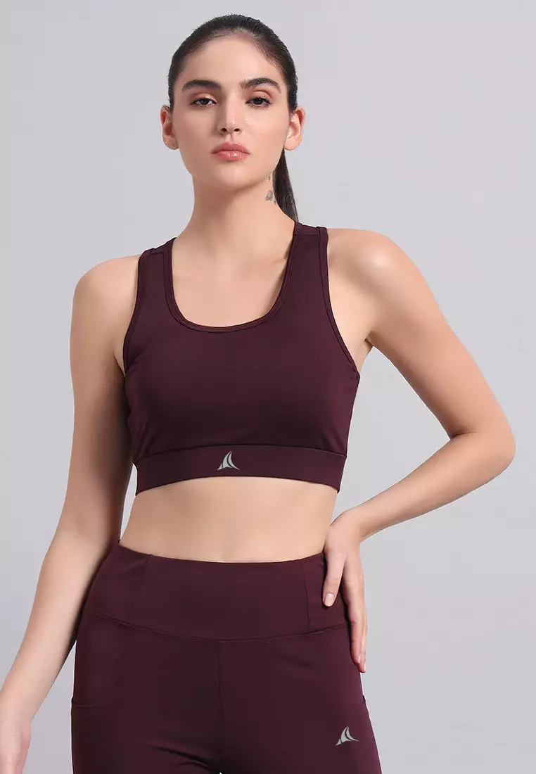 Wine Basic Essential Coord Workout/Running Sports Bra