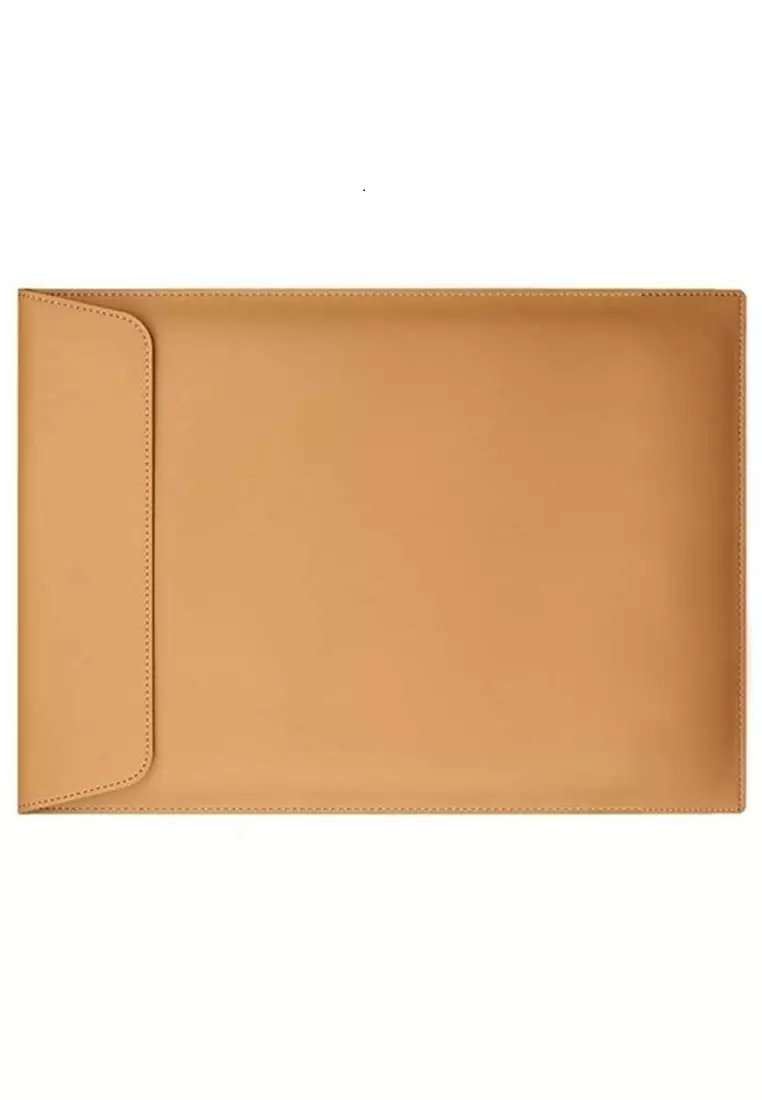 Quenty Sleeve Case Unisex Large Storage Design Elegan Vertical 11 Inch Material Leather ORIGINAL - Khaki
