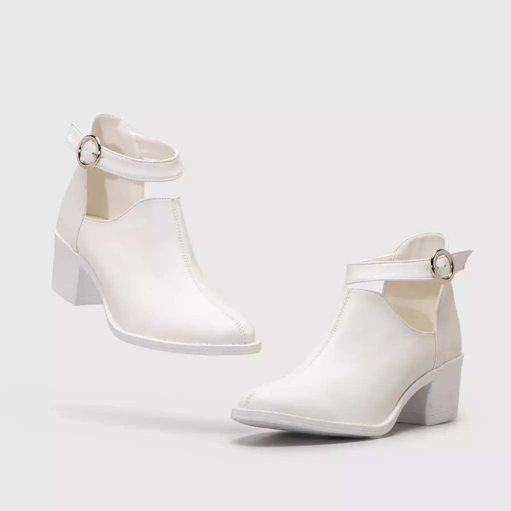 Lodka Boots White Heels