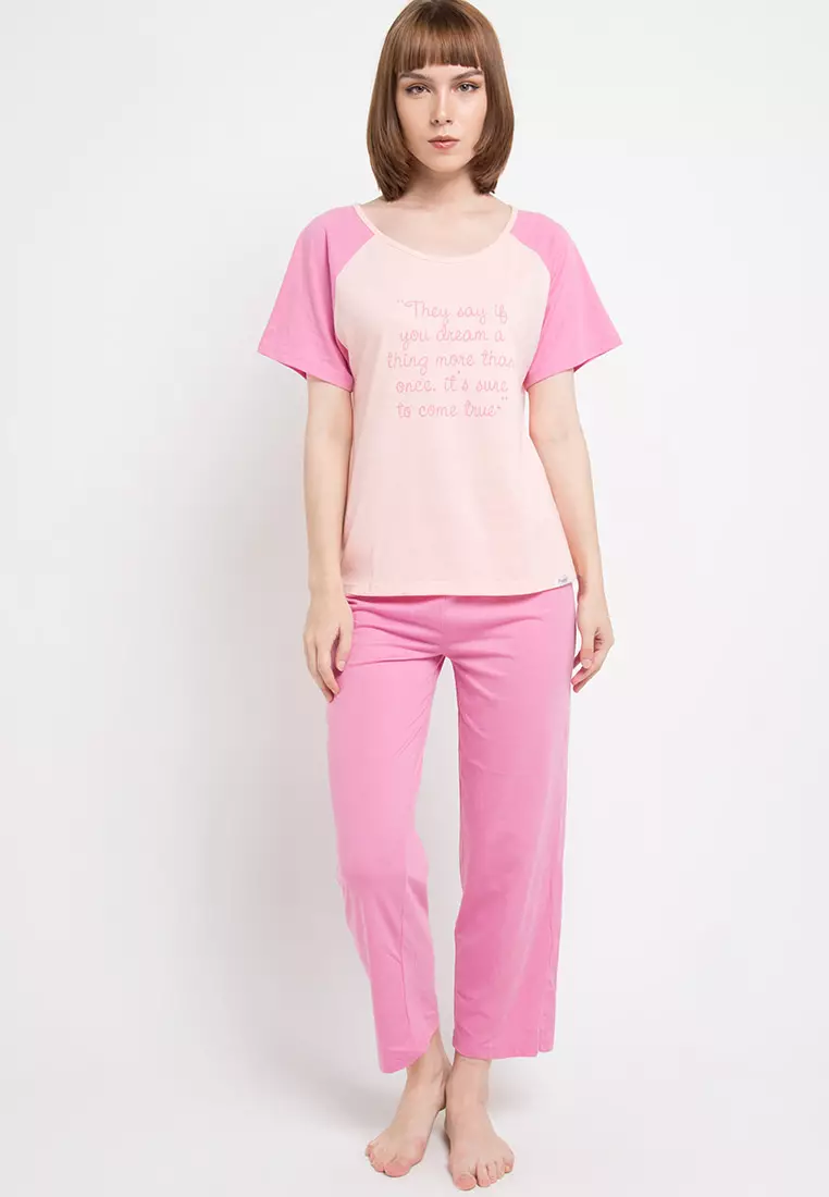 Pyjama Short Sleeve Long Pants Sleepwear