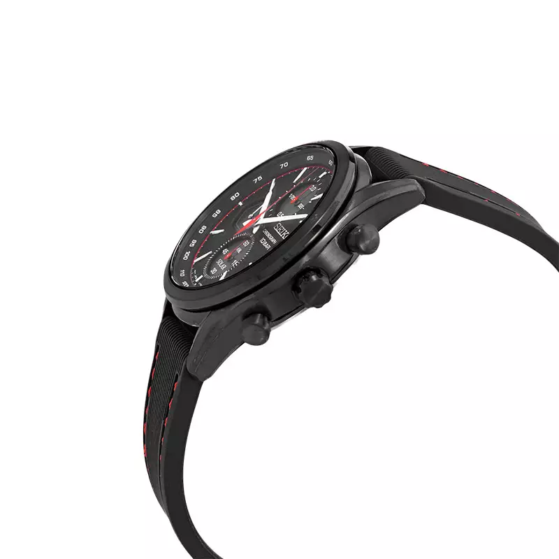 Jam Tangan Pria Seiko Chronograph SSC777P1 Solar Men Black Dial Black Rubber Strap