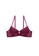 ZITIQUE red Young Girls' European Style Elegant 3/4 Cup Lace-trimmed Push Up Padded Lingerie Set (Bra And Underwear) - Wine Red 37DD2US6A9DB22GS_2