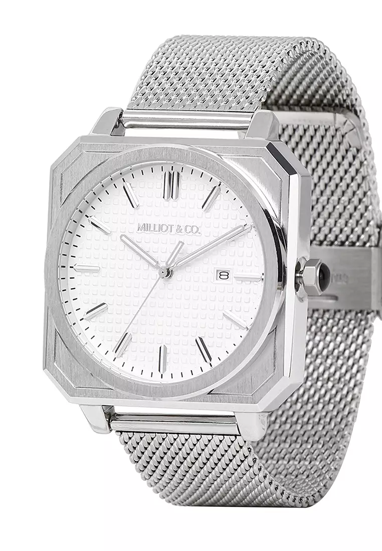 Jual Milliot Co Stefano Silver Mesh Strap Watch Original