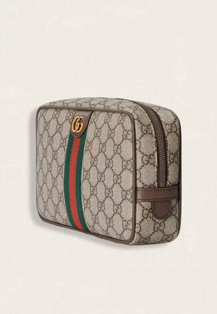 Gucci Savoy Toiletry Case With Web Beige