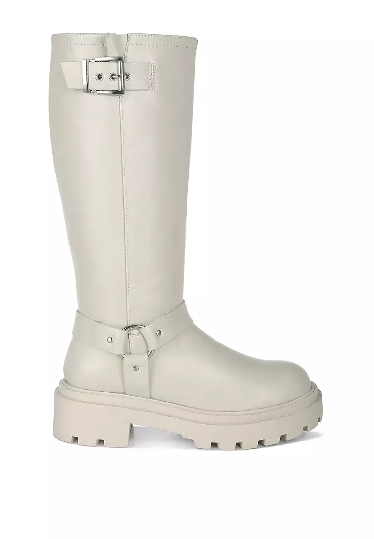 Discount on London Rag  shoes - SKU: Harnes Detail Long Boots in Beige