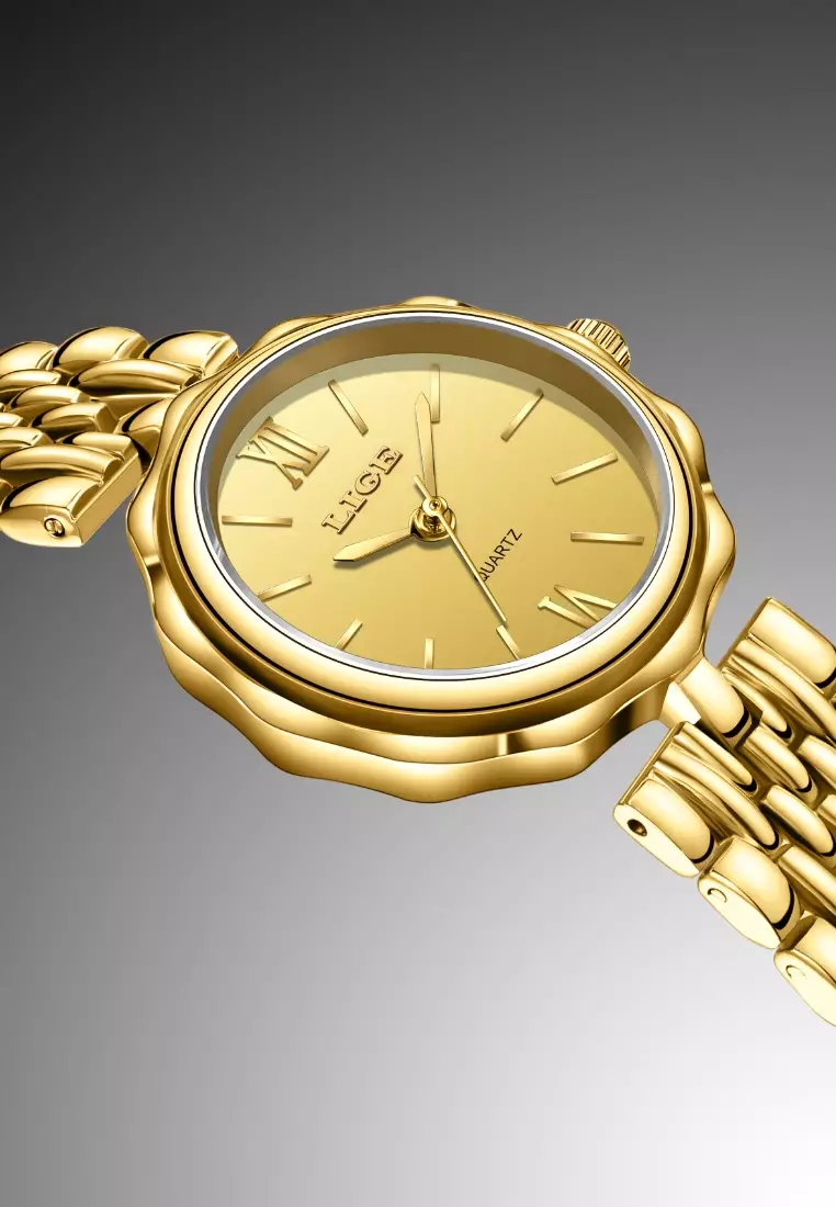 Ladies IP Gold Stainless Steel Quartz Watch, Stainless Steel Bracelet